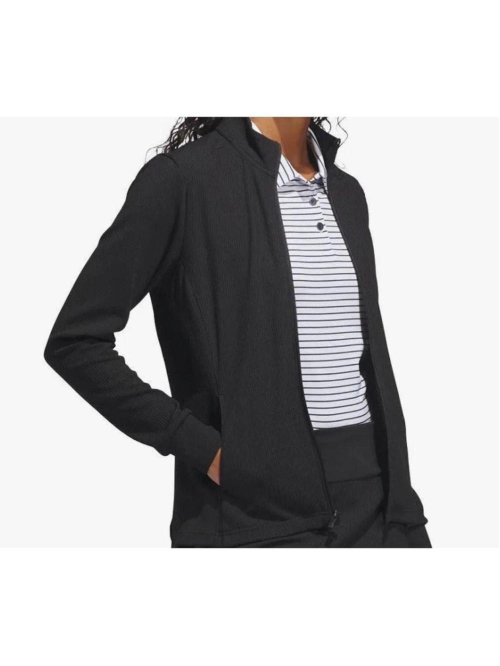 NWT Adidas Women's Black Textured W TXTR JKT Full Zip Performance Jacket